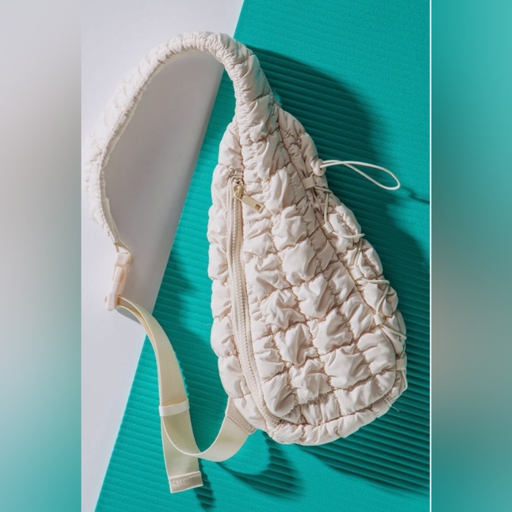 Ivory Qulited sling bag